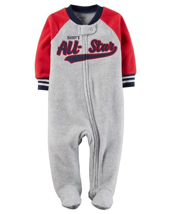 Enterito CARTERS Heathered Fleece Zip-Up Sleep & Play Micropolar
