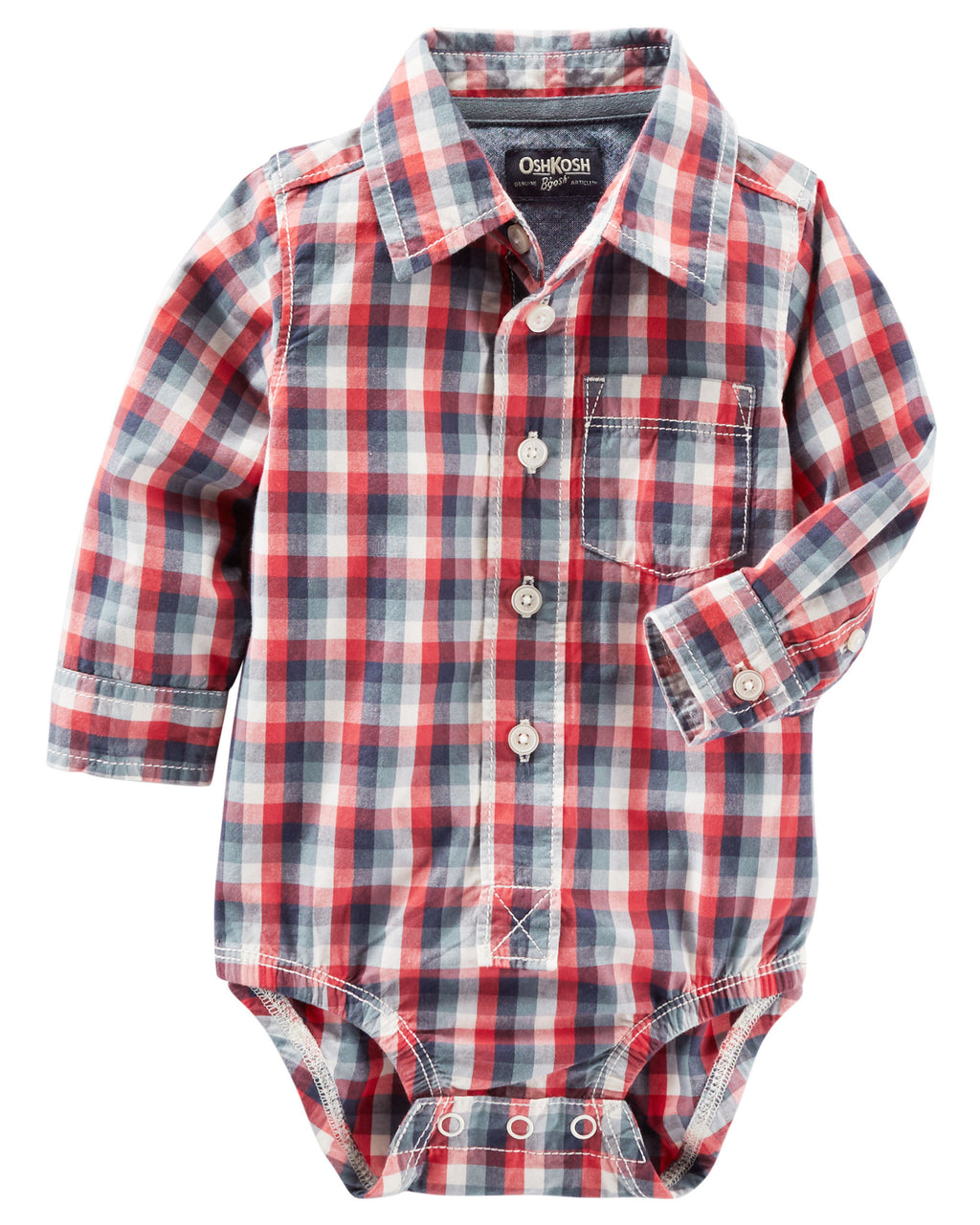 Camisa Body OSHKOSH Plaid Button-Front Bodysuit