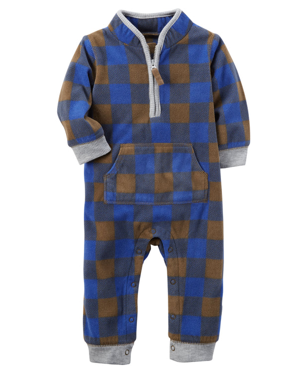 Enterito CARTERS Fleece Plaid Jumpsuit Micropolar