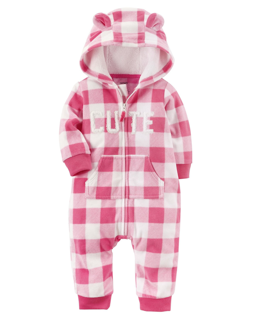 Enterito CARTERS Gingham Fleece Jumpsuit Micropolar