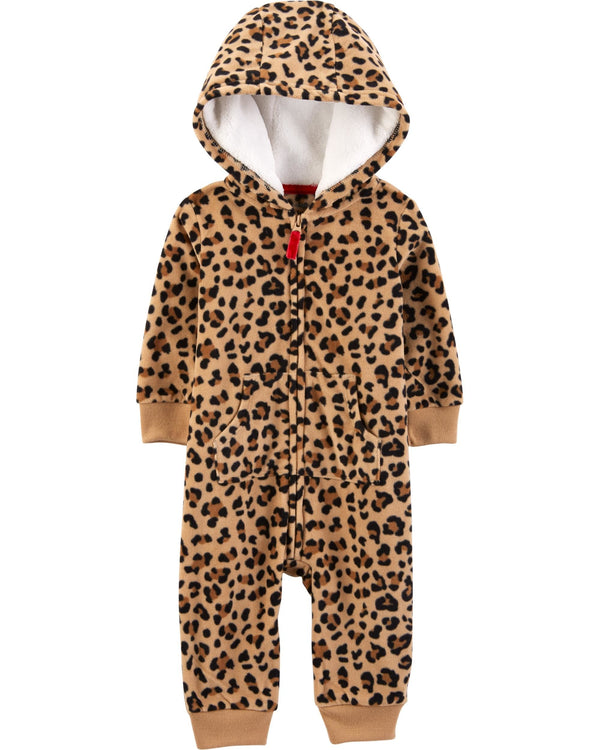 Enterito CARTERS Leopard Hooded Fleece Jumpsuit - Micropolar
