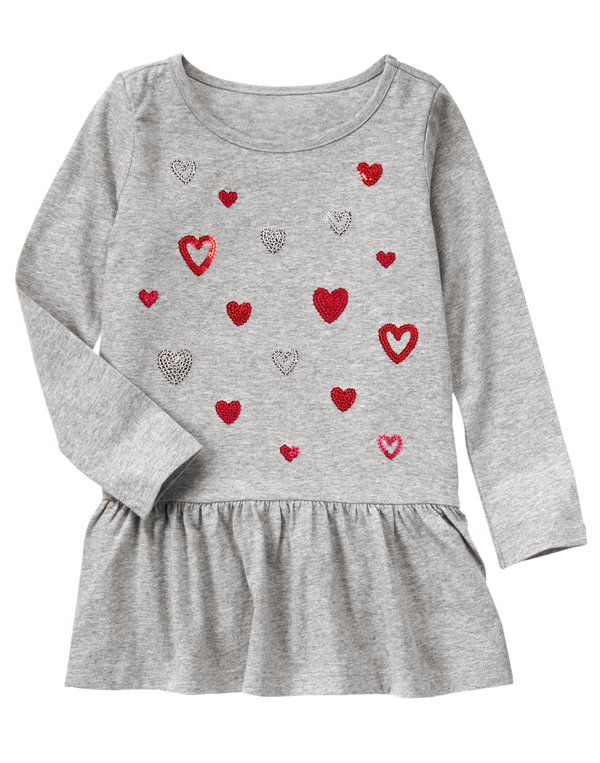 Vestido GYMBOREE Sequin Hearts Tunic )