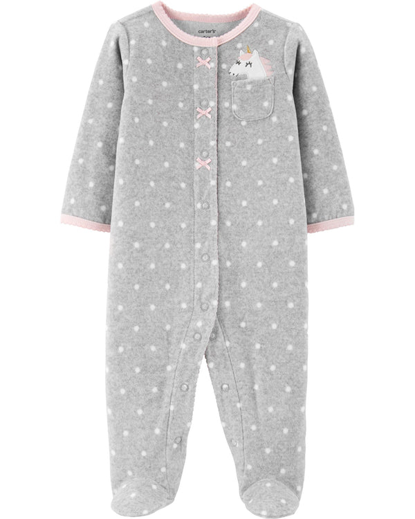 Enterito CARTERS Unicorn Snap-Up Fleece Sleep & Play -Micropolar