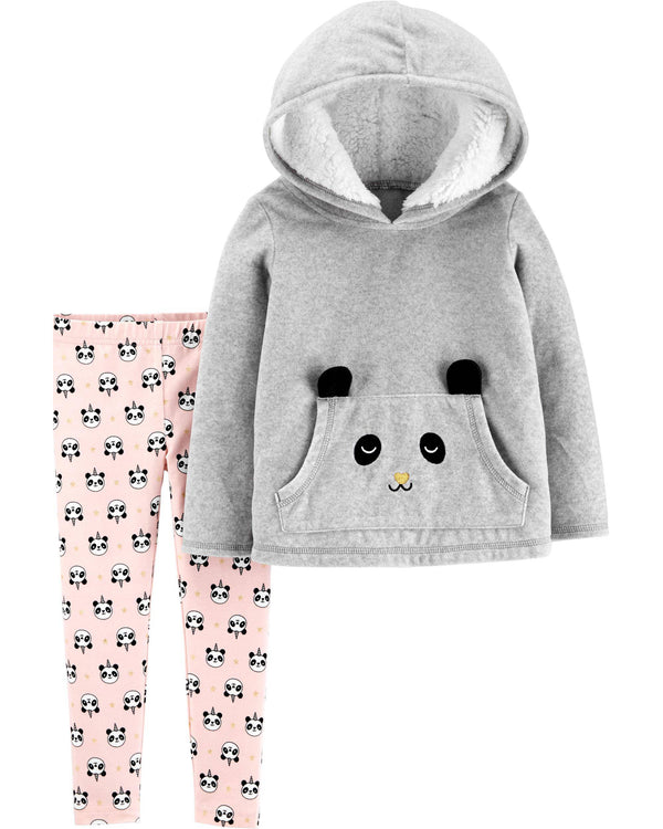 Conjunto CARTERS 2-Piece Panda Fleece Hoodie & Legging Set - Micropolar + algodon