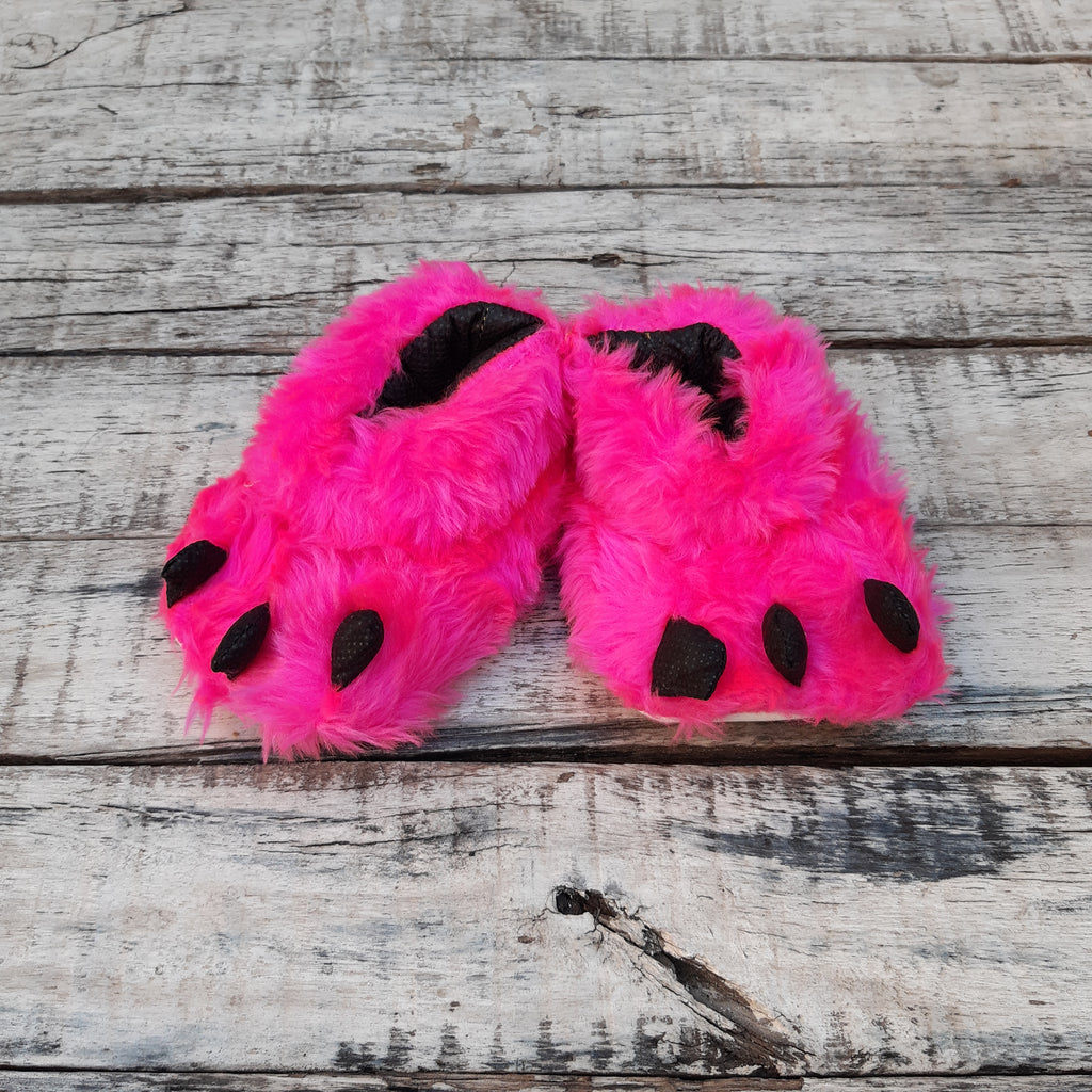 Pantuflas de Piel Garras Fuscia