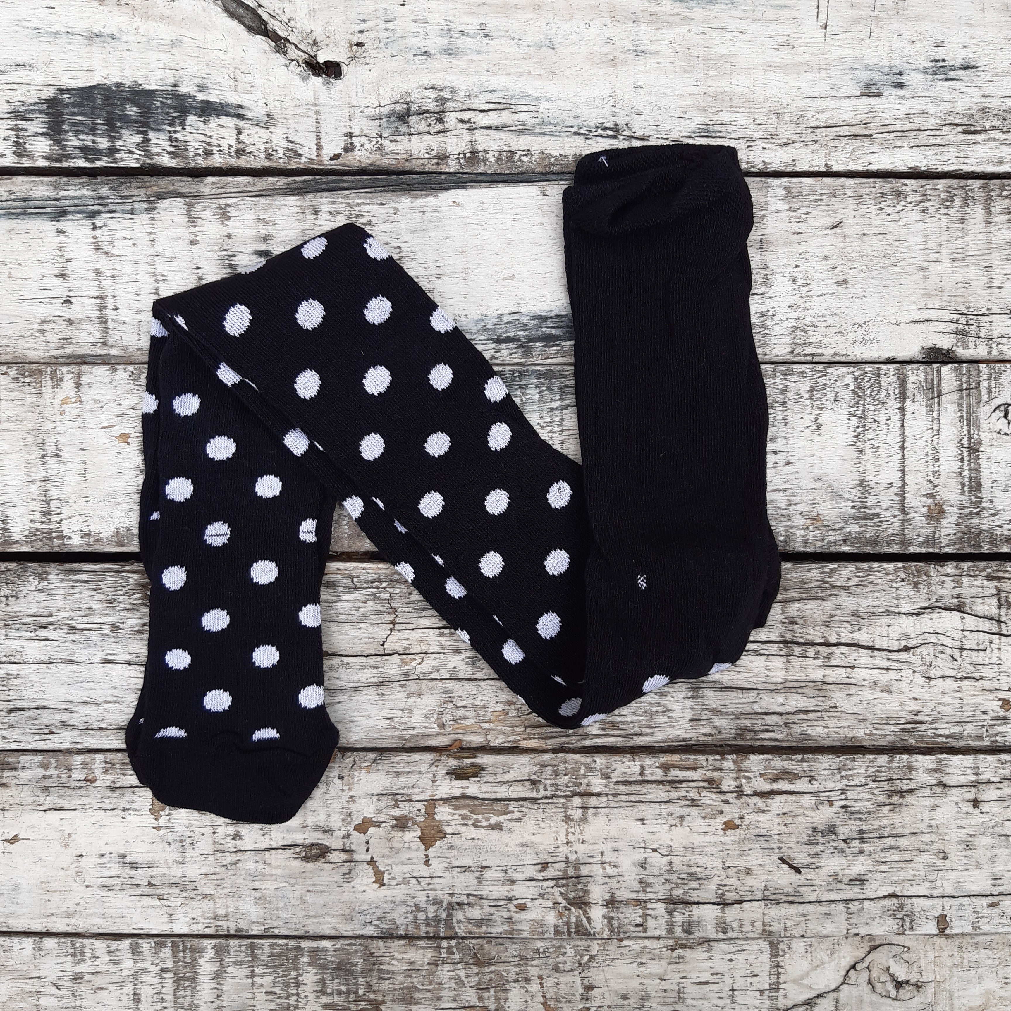 Medias Pantis Lunares Medias Panty Algodón Con Lycra Negra Lunares