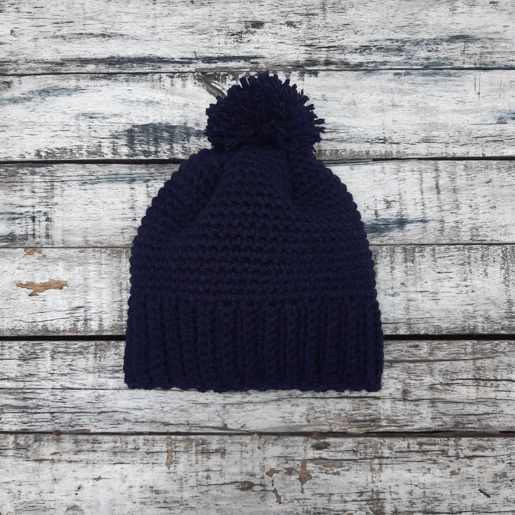 Gorro de lana Hipoalergenico Pompon Azul