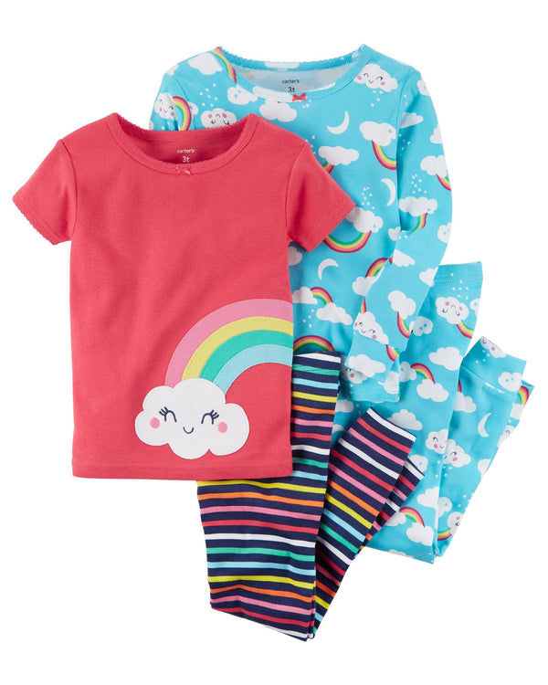 Pack de Pijamas CARTERS 4-Piece Rainbow Snug Fit Cotton PJs