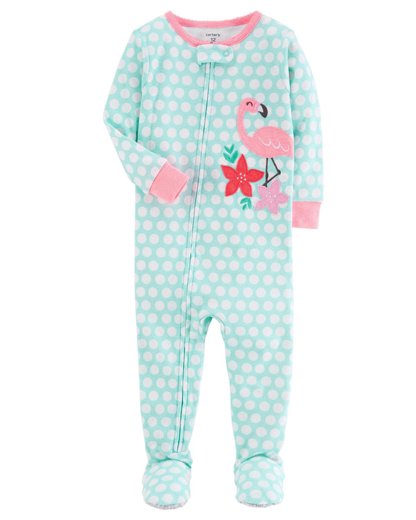 Pijama CARTERS 1-Piece Neon Flamingo Snug Fit Cotton PJs