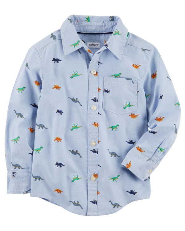 Camisa CARTERS Dinosaur Oxford Button-Front Shirt