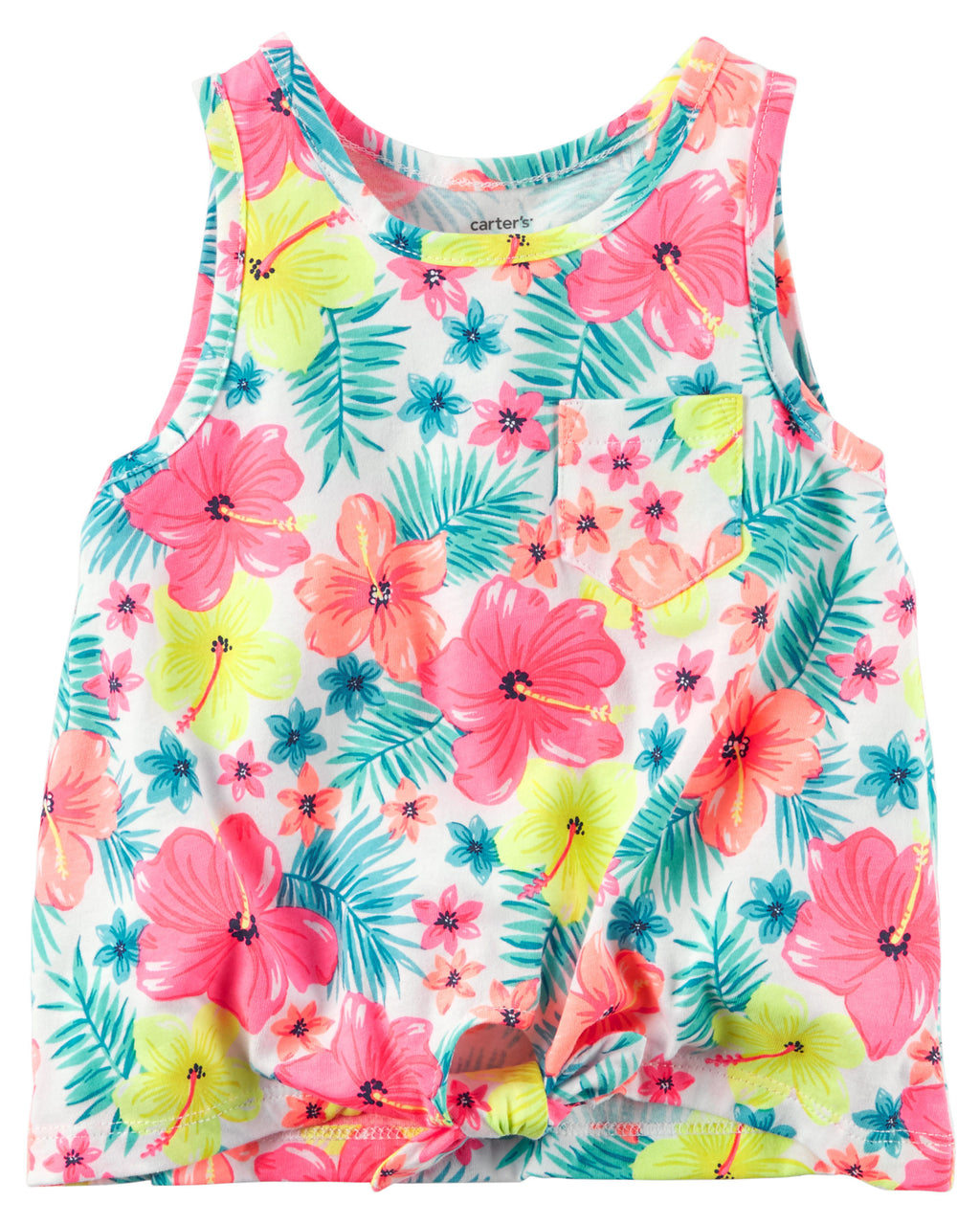 Musculosa CARTERS Front-Tie Neon Floral Tank