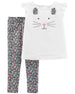 Conjunto CARTERS 2-Piece Bunny Top & Floral Legging Set