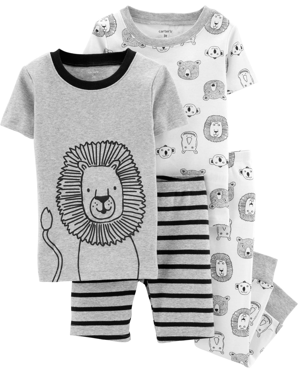 Pack de pijamas CARTERS 4-Piece Lion Snug Fit Cotton PJs