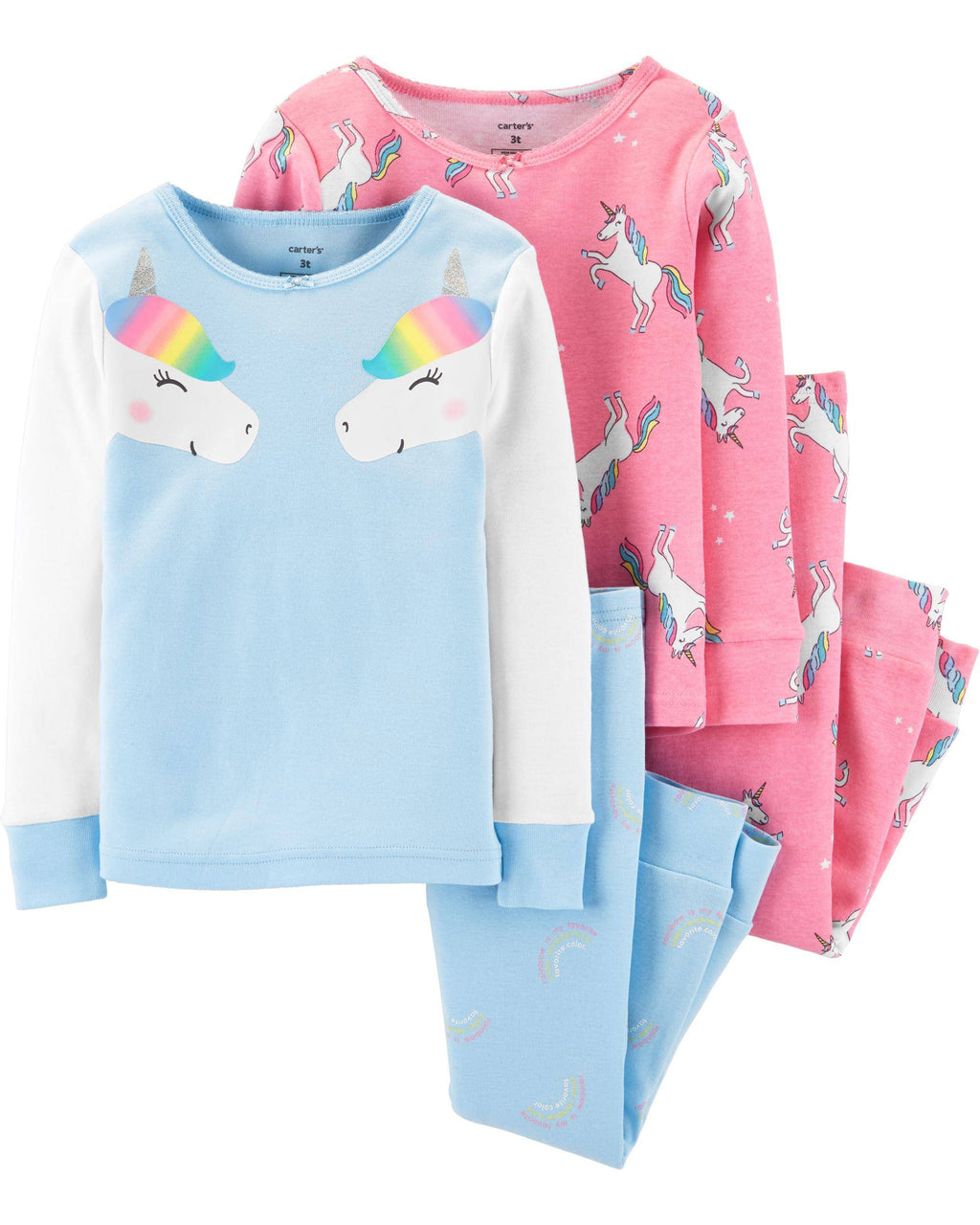 Pack de pijamas CARTERS 4-Piece Unicorn Snug Fit Cotton PJs