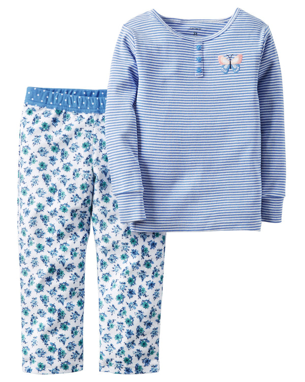 Pijama CARTERS 2-Piece Cotton & Fleece PJs Micropolar + algodon