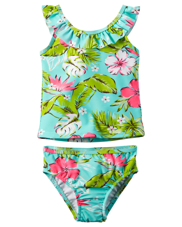 Malla CARTERS Tropical Print Ruffle Tankini protección UV +50