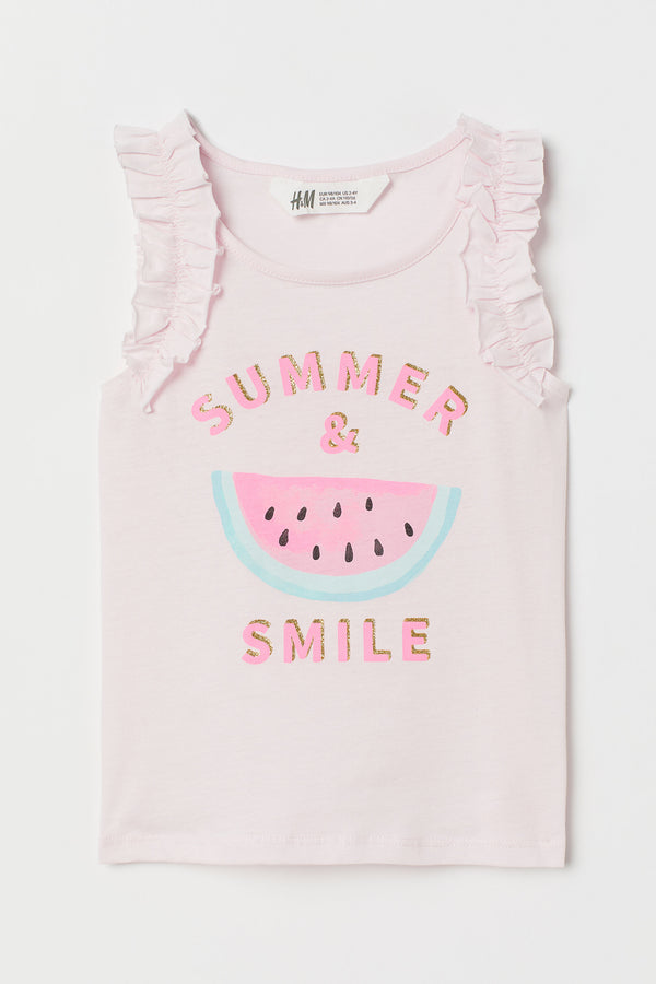 Musculosa H&M Jersey Top with Printed Design