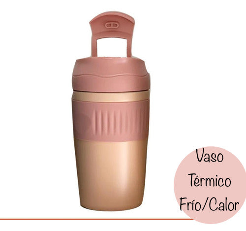 Vaso Termico Acero Inoxidable con Asa Rosa 400ml – Welcome Home Lima