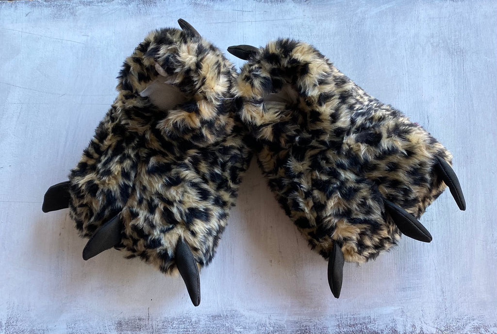 Pantuflas de Piel Garras Prints Leopordo