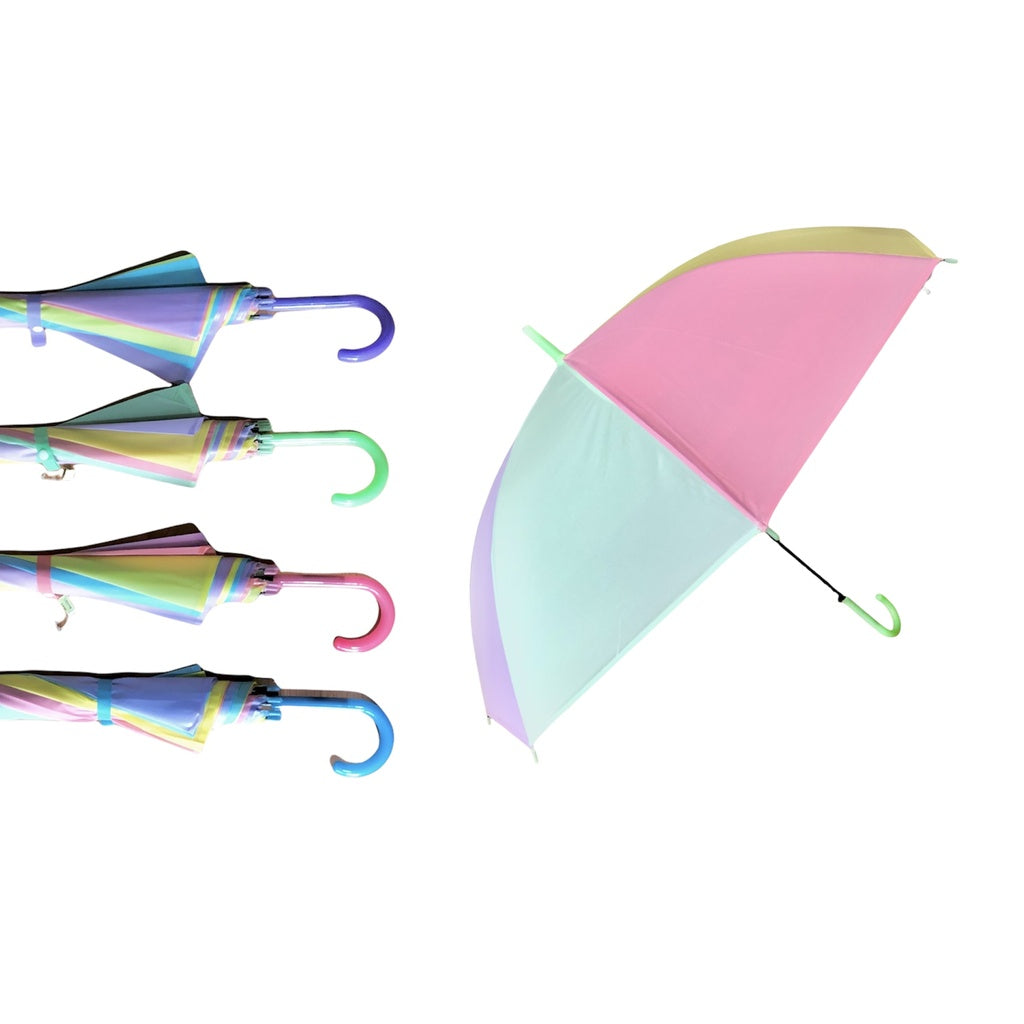 Paraguas Pastel multicolor  con cierre y apertura automática con silbato