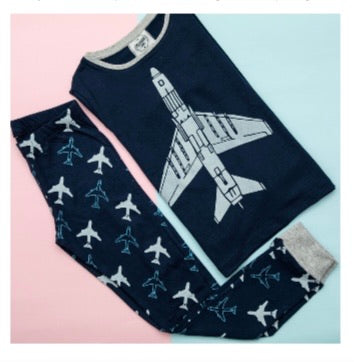 Pijama de 2 piezas de algodón Modelo Aviones