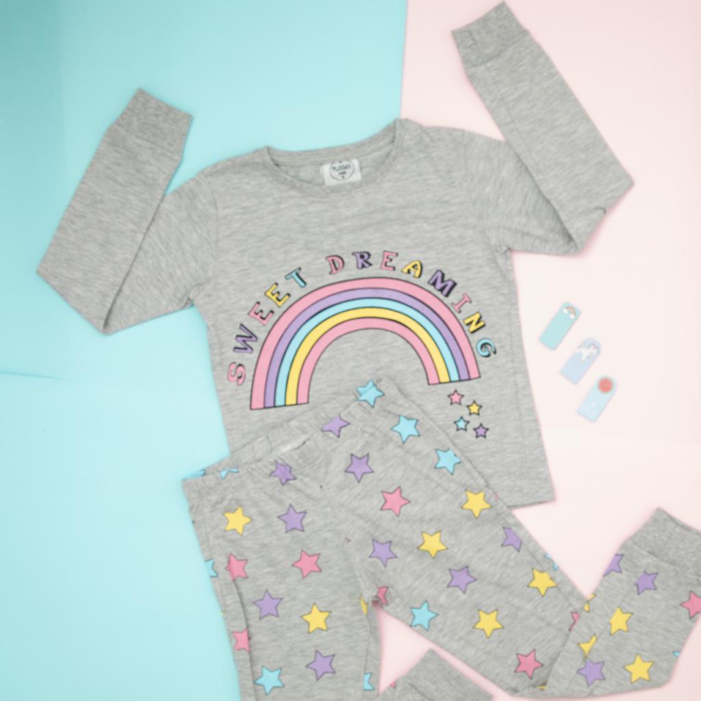 Pijama 2 piezas 100% algodón hipoalergénico Modelo Rainbow
