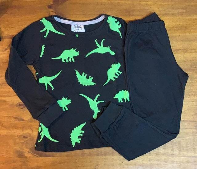 Pijama 2 piezas 100% algodón hipoalergénico Modelo Dinosaurios flúor
